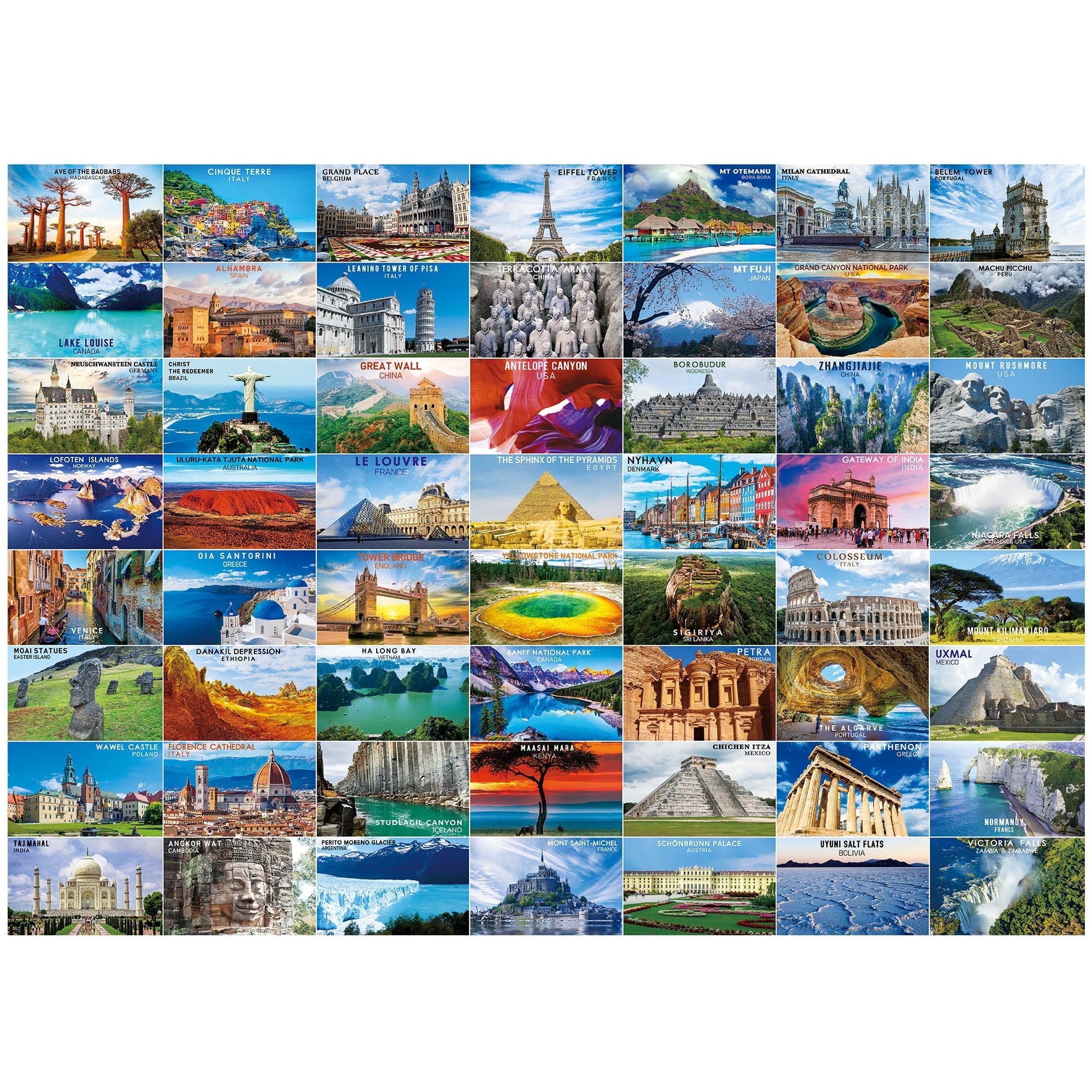 BenBen Jigsaw Puzzles 1000 Pieces for Adults Ages12+, Famous World Scenic Landmarks, 27.5 x 19.7 in