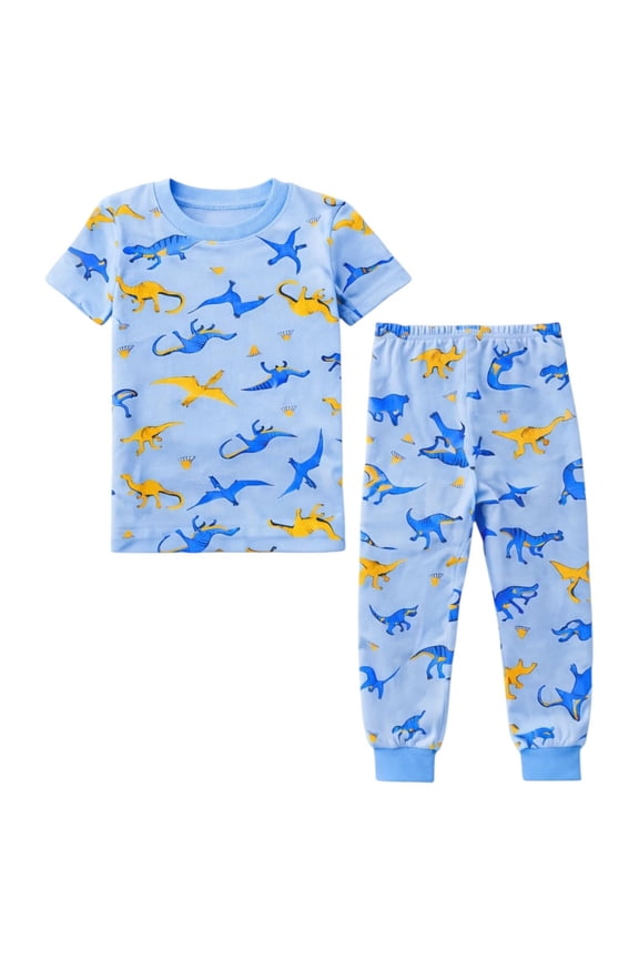 Kids Toddler Boy Pajamas Pj Set Short Sleeve Sleeve Snug Fit Soft & Cozy Size 2Y to 10Y