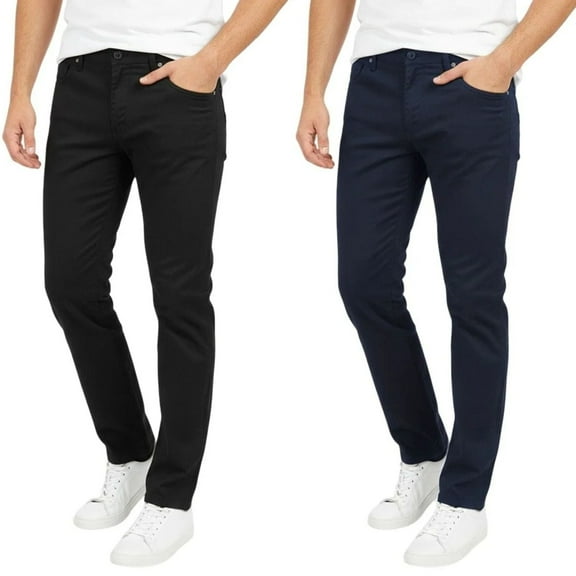 BenBen Men Chino Pants Slim Fit Cotton Stretch 2-Pack