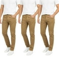 thumbnail image 1 of BenBen Men Chino Pants Slim Fit Cotton Stretch Everyday Wear - 3 Pack, 1 of 5