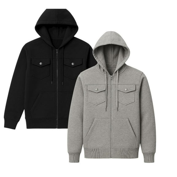 BenBen Men Hoodies Full Zip Up with Pockets Heavyweight - 2 Pack | M to 2XL