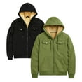 thumbnail image 1 of BenBen Men Hoodies Pullover Sherpa Lined Zip Up with Pockets - 2 Pack, 1 of 3