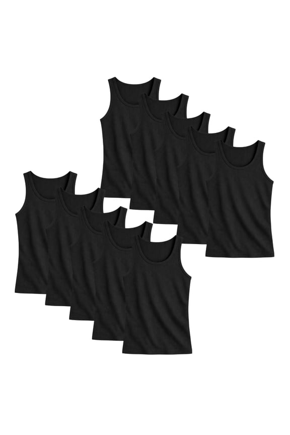 Men Tank Tops Ribbed Classic Fit Cotton Athletic Gym Workout Undershirt Breathable 10-Pack
