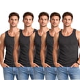 thumbnail image 1 of BenBen Men Tank Tops Ribbed Classic Fit Cotton Undershirt Tank Breathable 5-Pack, 1 of 5