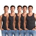 thumbnail image 1 of BenBen Men Tank Tops Ribbed Classic Fit Cotton Undershirt Tank Breathable 5-Pack, 1 of 5