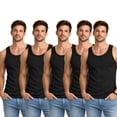 thumbnail image 1 of BenBen Men Tank Tops Ribbed Classic Fit Cotton Undershirt Tank Breathable 5-Pack, 1 of 5