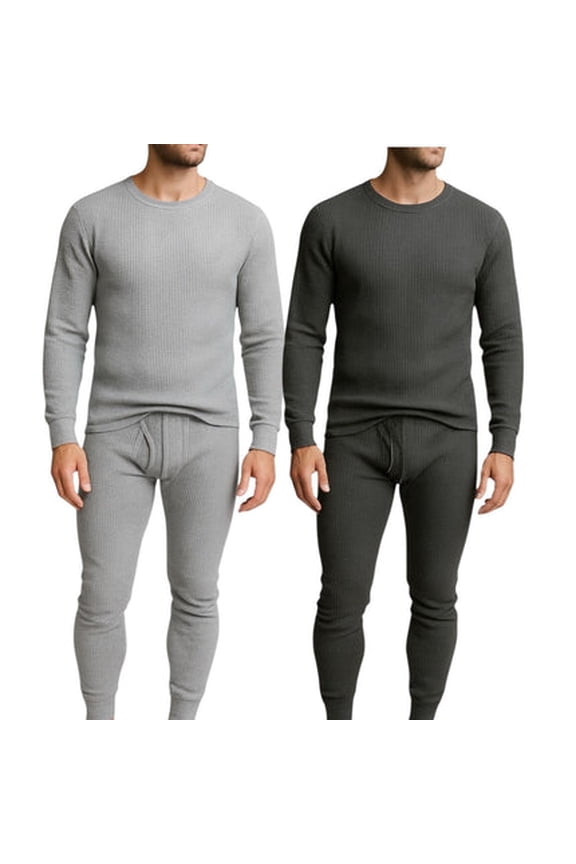 Men’s Base Layer Thermal Underwear Set Waffle Knit 2-Pack – Lightweight & Warm| S-2XL