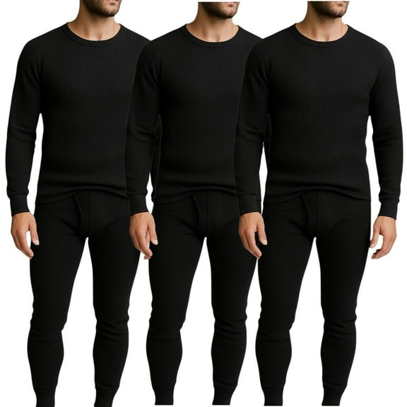 BenBen Men’s Base Layer Thermal Underwear Set Waffle Knit 3-Pack – Lightweight & Warm| S-2XL