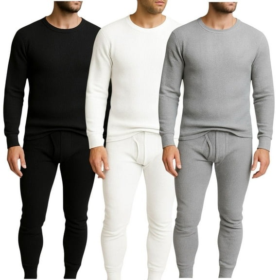 BenBen Men’s Base Layer Thermal Underwear Set Waffle Knit 3-Pack – Lightweight & Warm| S-2XL