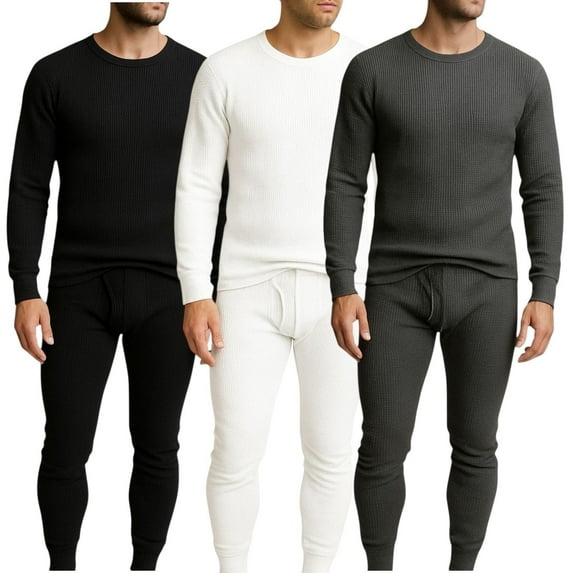 BenBen Men’s Base Layer Thermal Underwear Set Waffle Knit 3-Pack – Lightweight & Warm| S-2XL