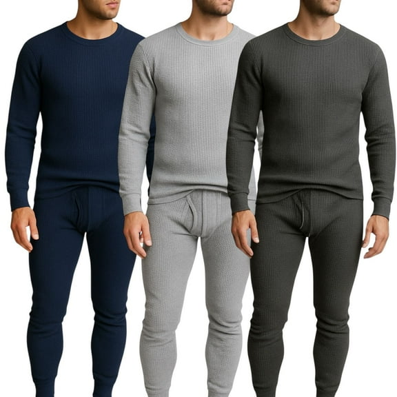 BenBen Men’s Base Layer Thermal Underwear Set Waffle Knit 3-Pack – Lightweight & Warm| S-2XL