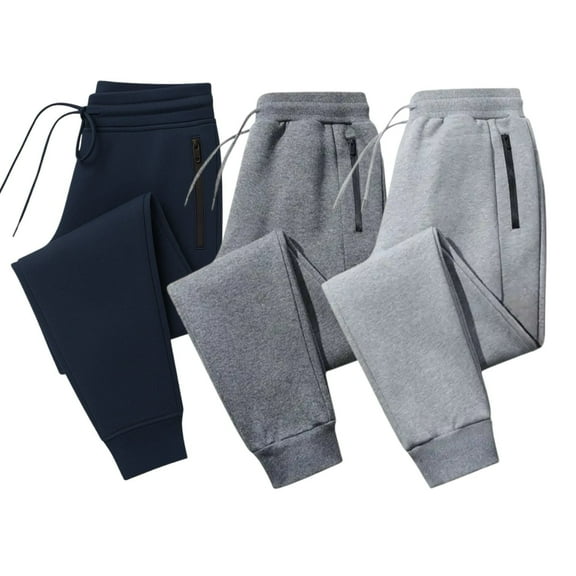 BenBen Men's Fleece Joggers Sweatpants with Zipper Pockets Ultra Soft Comfort 3-Pack Sizes S-3XL
