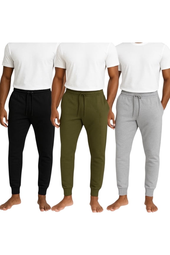 Men's Sweatpants 3-Pack – Soft Athletic Jogger Pants for Workout & Lounge