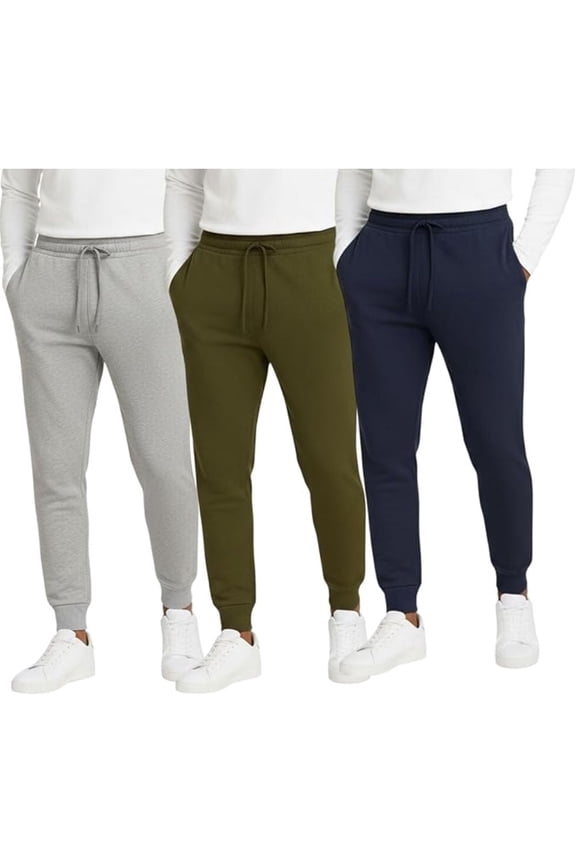 Men's Sweatpants 3-Pack – Soft Athletic Jogger Pants for Workout & Lounge | Runs Small