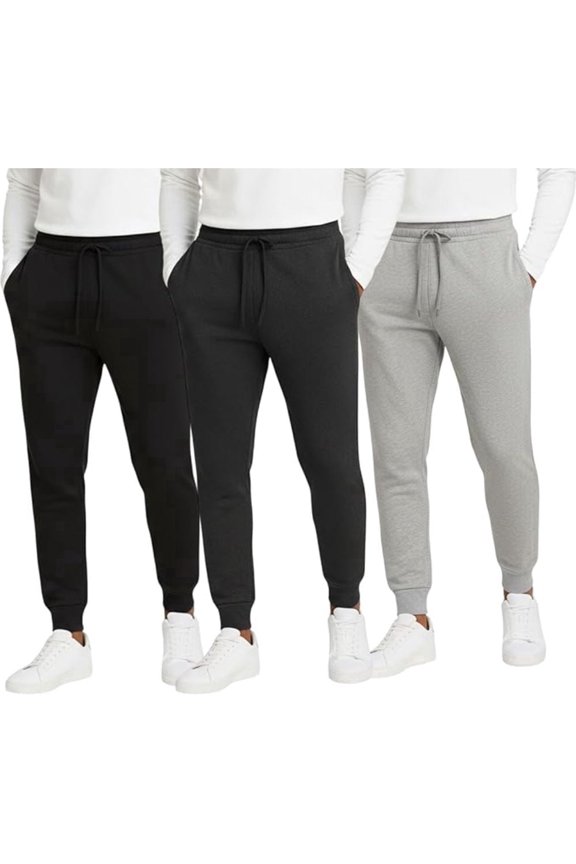 Men's Sweatpants 3-Pack – Soft Athletic Jogger Pants for Workout & Lounge