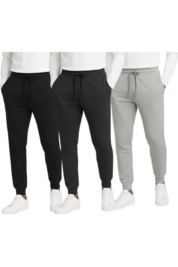 Men's Sweatpants 3-Pack – Soft Athletic Jogger Pants for Workout & Lounge | Runs Small