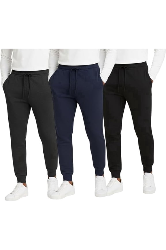 Men's Sweatpants 3-Pack – Soft Athletic Jogger Pants for Workout & Lounge