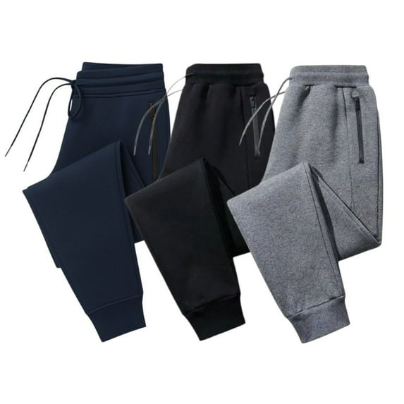 BenBen Mens Fleece Jogger Pants Sweatpants Ultra Comfort Super Soft - 3 Pack Size Large