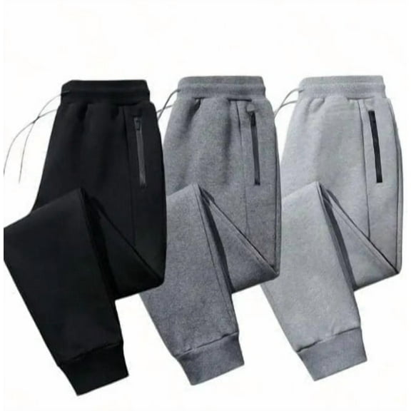 BenBen Mens Fleece Jogger Pants Sweatpants Ultra Comfort Super Soft - 3 Pack Size Medium