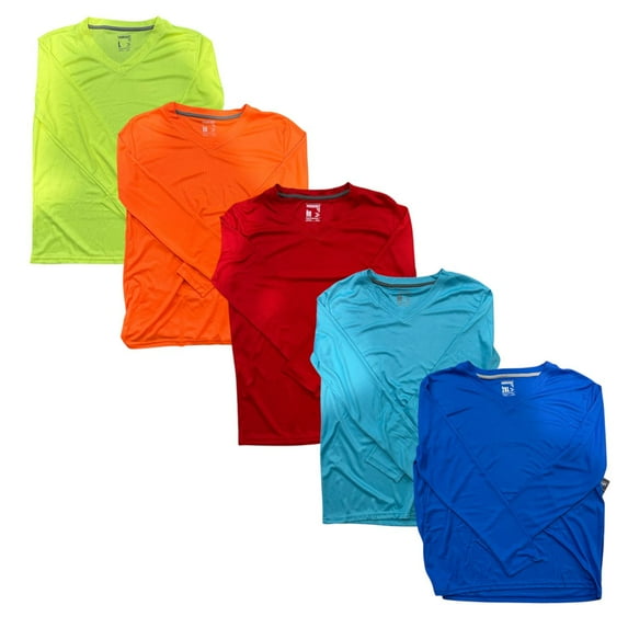 BenBen Mens Tees Tops Tshirts V Neck Long Sleeve - 5 Pack 2XL