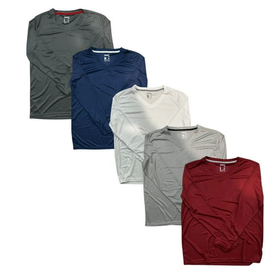 BenBen Mens Tees Tops Tshirts V Neck Long Sleeve - 5 Pack 2XL