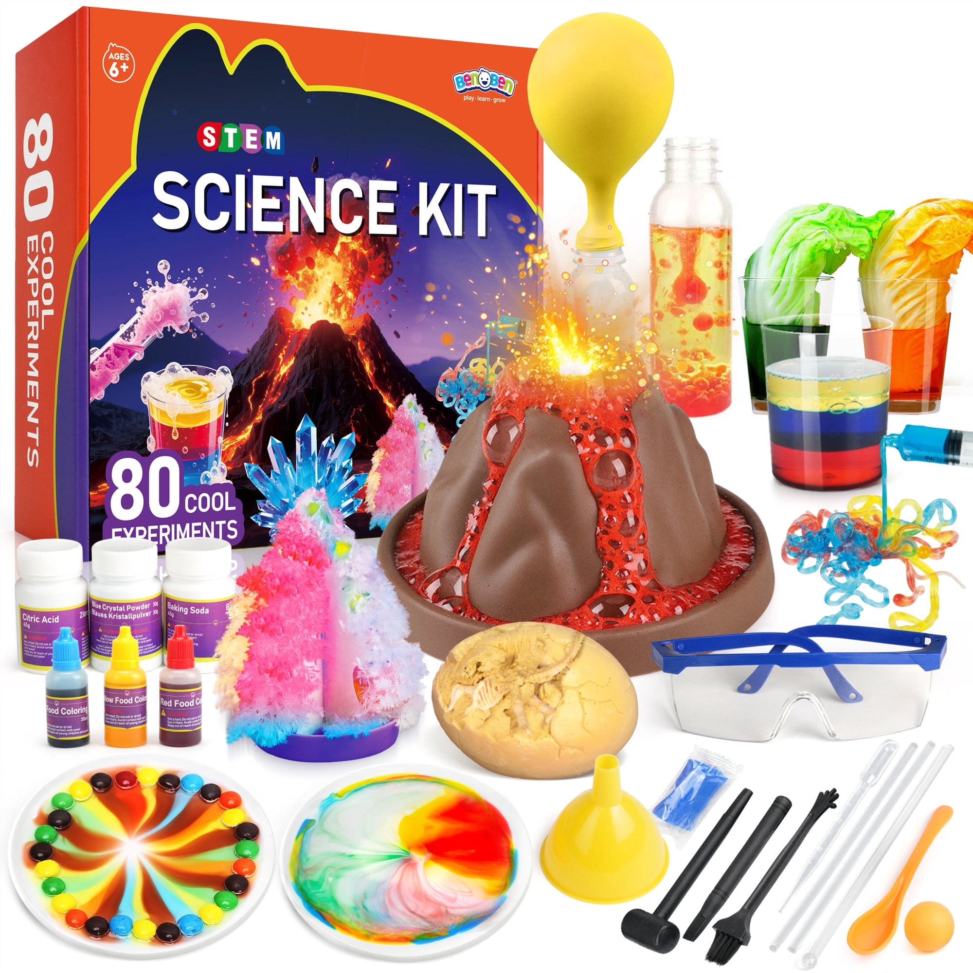 BenBen Science Kit for Kids Ages 8-12, 80 Lab Experiment STEM Toy