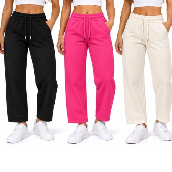 BenBen Sweatpants Joggers for Women Open Bottom Heavyweight Casual Stylish Trendy - 3 Pack