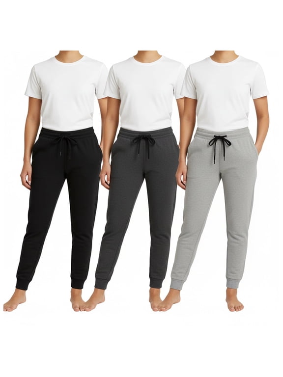 Women's Sweatpants 3-Pack – Soft Athletic Jogger Pants for Workout & Lounge