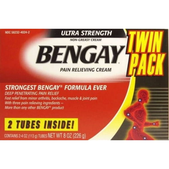 BenGay Ultra Strength Pain Relieving Cream 4 oz - 2 Pack