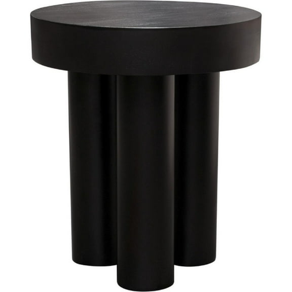 16 Inch Modern End Table Thick Sturdy Surface Tripod Legs Black Wood