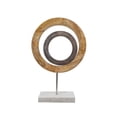 thumbnail image 1 of 18 Inch Accent Decor, Concentric Rings, Brown Mango Wood on a Marble Base- Saltoro Sherpi, 1 of 5