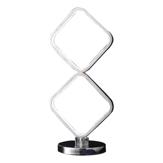 Benjara 22" Table Lamp- Square LED Light- Modern Accent Metal Base- Chrome