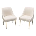 thumbnail image 1 of Benjara 24" Dining Chair (Set of 2)- Cushioned Seating- Sloped Arms- Off White, 1 of 6