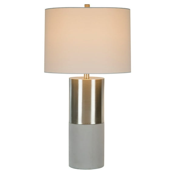 29 Inch Table Lamp - Set of 2 - Metal - Concrete - Gray and Chrome Finish