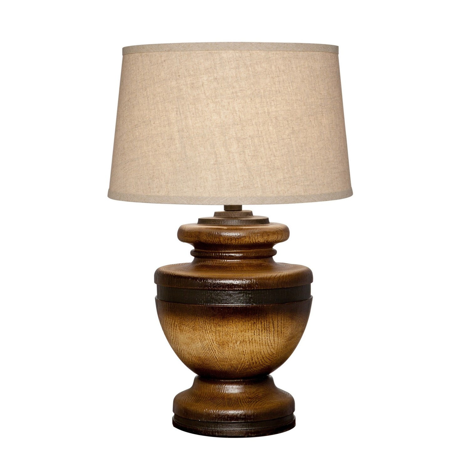 30 Inch Table Lamp, Curved Pedestal Stand, Fabric Drum Shade, Brown ...