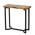 thumbnail image 1 of 36 Inch Industrial Console Sofa Table, Plank Wood Top, Matte Black Frame- Saltoro Sherpi, 1 of 5