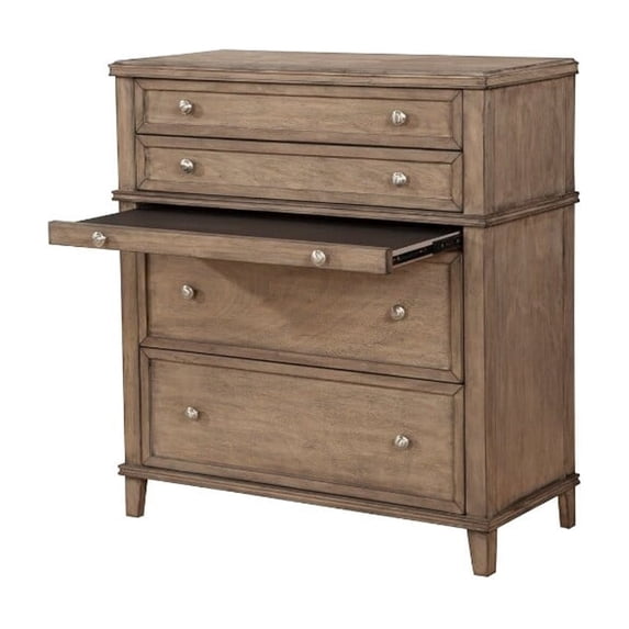BenJara 4 Drawer Multifunctional Chest with pullout Tray In French Truffle Brown