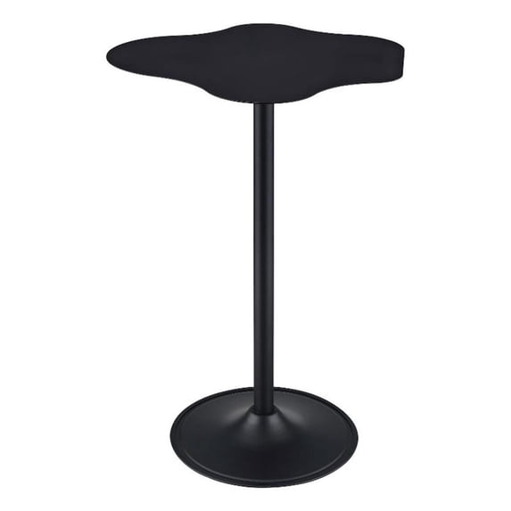 42 Inch Modern Bar Table- Black Metal Frame- Irregular Cloud Design