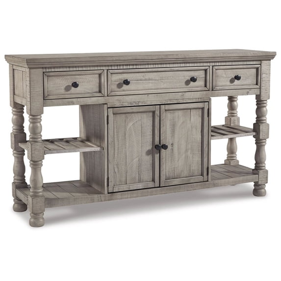 BenJara 67 Inch Sideboard Buffet Server Cabinet, 3 Drawers, Weathered ...