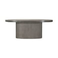 thumbnail image 1 of 75 Inch Modern Concrete Oval Dining Table- Fluted Platform Base- Gray Tone, 1 of 5