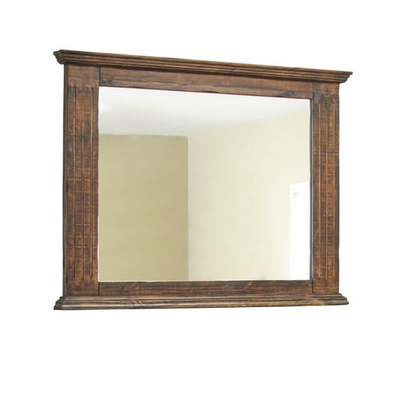 Abi 47 Inch Classic Mirror, Multistep Lacquer, Chocolate Finish Wood Frame