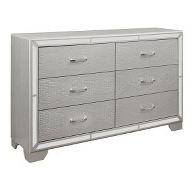 BenJara Aisha 59 Inch 6 Drawer Large Chest Dresser, Bedroom