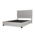 thumbnail image 1 of Benjara Amare Platform Queen Size Bed, Button Tufted Light Gray Polyester, 1 of 5