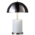 thumbnail image 1 of Aria 21 Inch Table Lamp - Round - Dome Shade - Dark Silver - White Faux Leather, 1 of 5