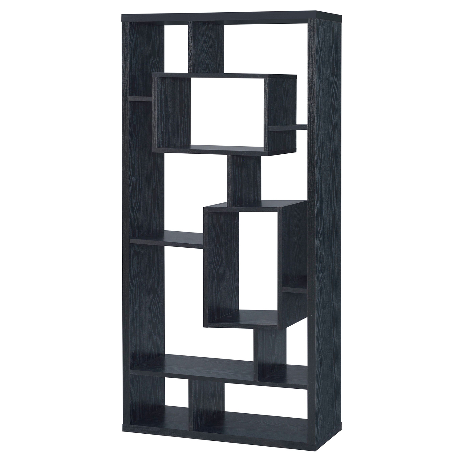 BenJara Asymmetrical Cube Black Book Case with ShelvesColorBlack