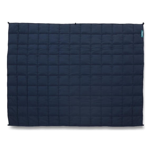 Benjara Blankie 20lbs Weighted Blanket- 60 x 80 Cotton Multilayer- Navy Blue