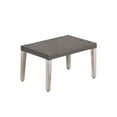 thumbnail image 1 of Benjara Bops Outdoor Ottoman- Gray Faux Rattan Wicker- 28" Acacia Wood, 1 of 5