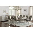 thumbnail image 1 of BenJara Brimmed with Opulence Dining Table In Rubber Wood  Silver-Color:Silver, 1 of 3