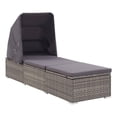 thumbnail image 1 of Benjara Casey Sun Chaise Lounger with Canopy- Cushion- Gray Rattan- 77 Inch, 1 of 6