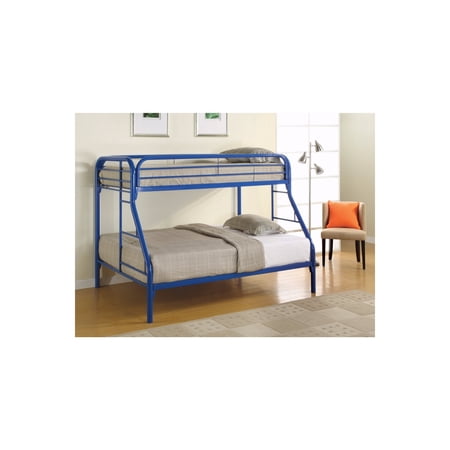 Classic Twin Over Full Bunk Bed with Side Ladders, Blue